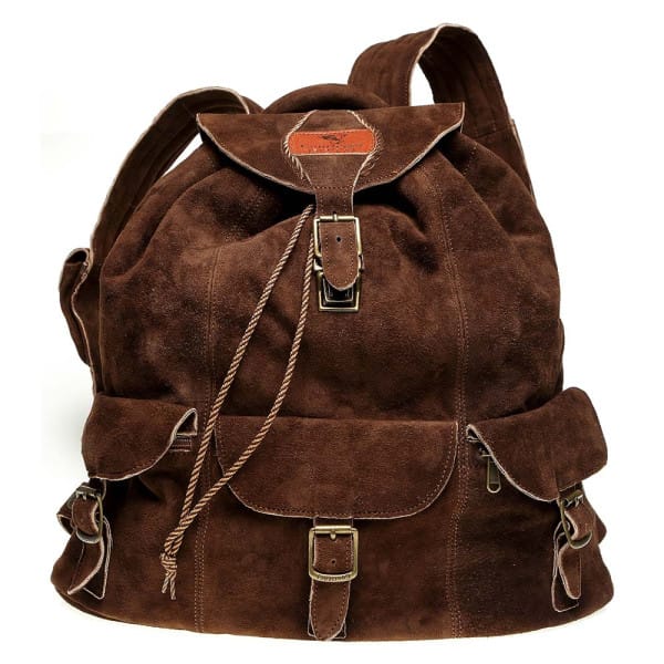 Backpack in Dark Brown Suede Impala Leather