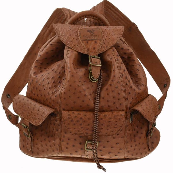Backpack in Tan Ostrich Leather