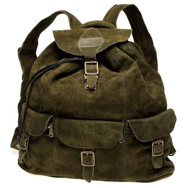 Backpack in Olive Suede Impala Leather