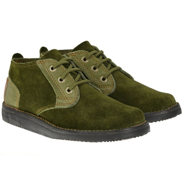 Courteney Vellie in Olive Suede Kudu Leather