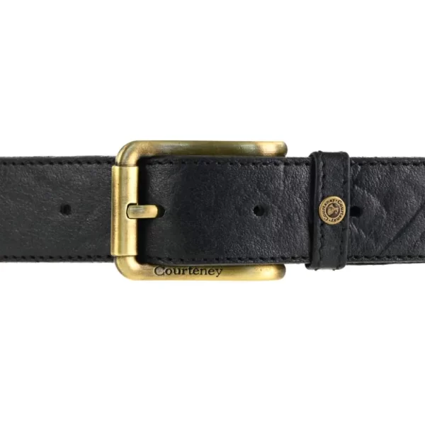 Belt in Black Buffalo Leather