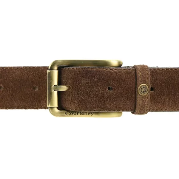 Belt in Dark Brown Suede Buffalo Leather